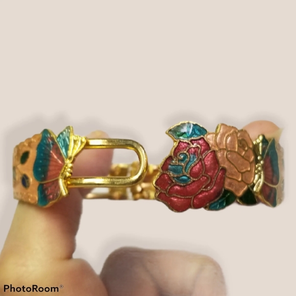 🔥2/$30🔥🎉Rare-Vintage🎉Rose Cuff Bracelet - Picture 3 of 5